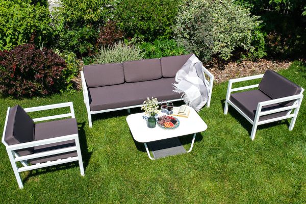 "Эстелья" лаунж-зона из алюминия со столиком из HPL 5-местная — изображение 3