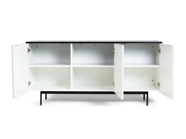 Сервант Mikko 3х-дверный бежевый, черный — изображение 3