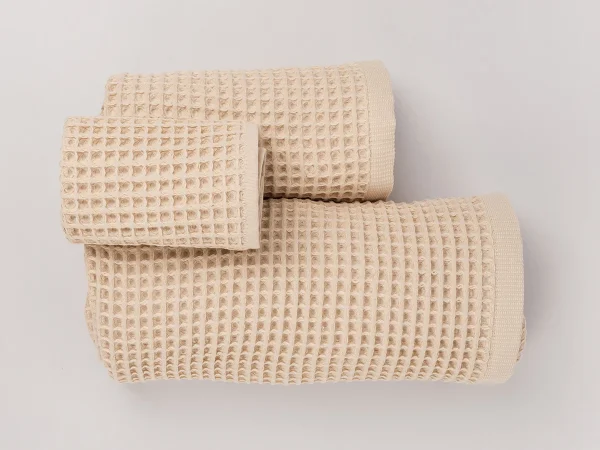 Набор вафельных полотенец Anda 3 шт. бежевый — изображение 2