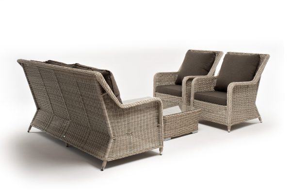 "Гляссе" лаунж-зона из искусственного ротанга, цвет бежевый — изображение 3