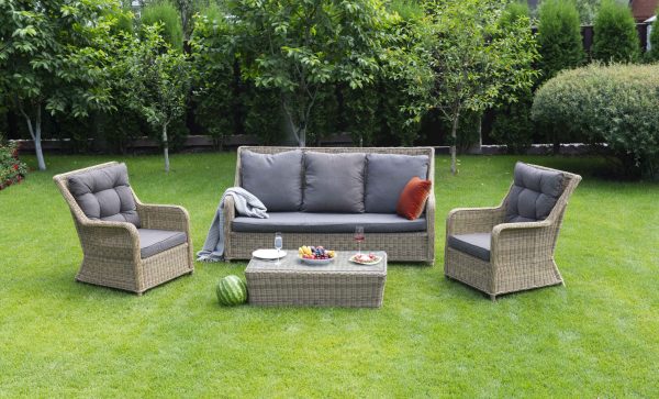 "Гляссе" лаунж-зона из искусственного ротанга, цвет соломенный — изображение 4