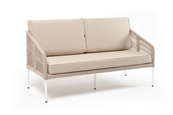 Канны-диван-2-местный-плетеный-из-роупа-каркас-алюминий-белый-муар-роуп-бежевый-круглый-ткань-бежевая-052-2 роуп бежевый круглый