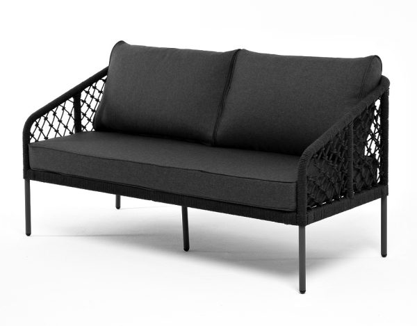 "Канны" диван 2-местный плетеный из роупа (узелки)