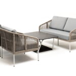 "Канны" лаунж-зона 4-местная из роупа со столом "Глория" (серый гранит)