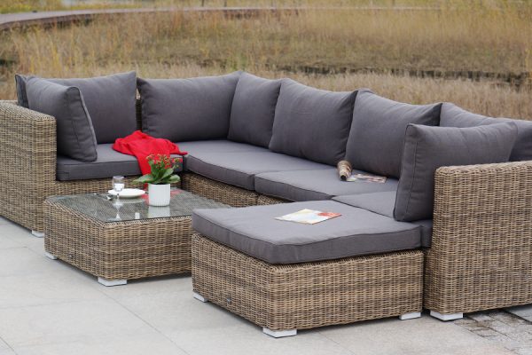 "Лунго" трансформирующаяся лаунж-зона из искусственного ротанга, цвет соломенный — изображение 5