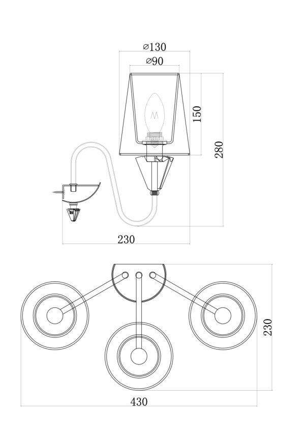 Настенный светильник (бра) Maytoni MOD078WL-03CH — изображение 2