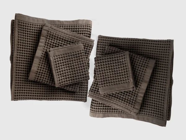 Набор вафельных полотенец Anda 6 шт. коричневый — изображение 2