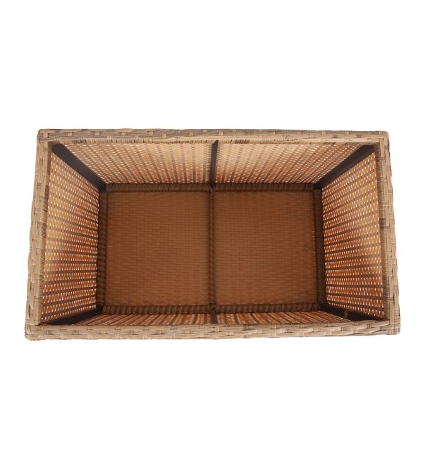 "Лунго" кашпо для цветов большое плетеное из искусственного ротанга, цвет соломенный — изображение 3