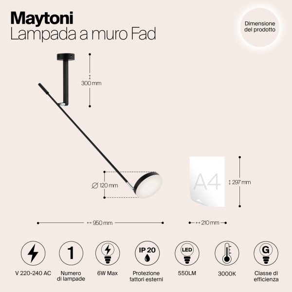 Настенный светильник (бра) Maytoni MOD070WL-L6B3K — изображение 3