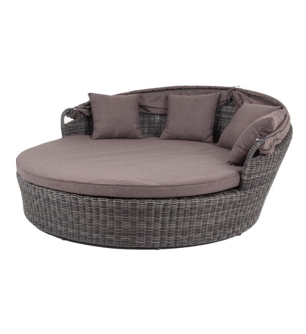 "Стильяно" плетеная кровать круглая, цвет графит — изображение 5