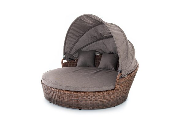 "Стильяно" плетеная кровать круглая, цвет коричневый — изображение 3