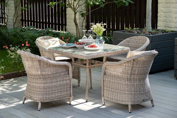 "Фредо" обеденная группа плетеная, цвет бежевый — изображение 3