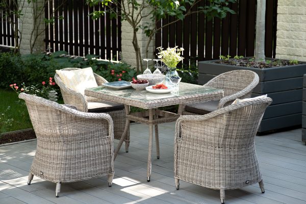 "Фредо" обеденная группа плетеная, цвет бежевый — изображение 5