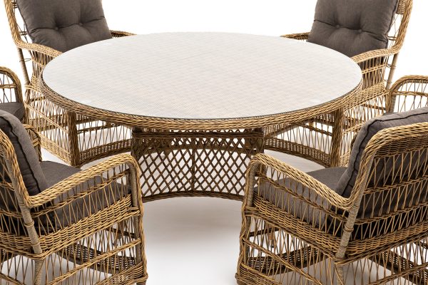 "Эспрессо–150 C" обеденная группа плетеная, цвет соломенный — изображение 3