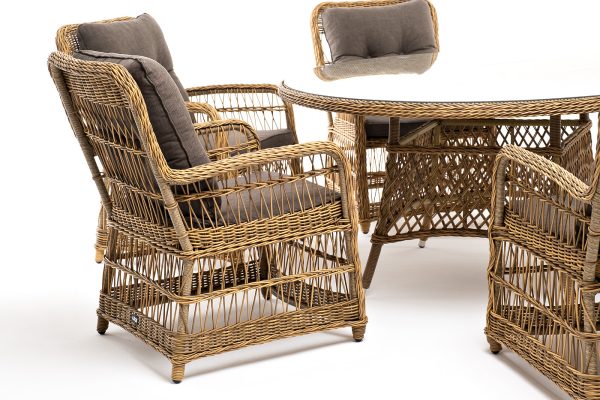 "Эспрессо–150 C" обеденная группа плетеная, цвет соломенный — изображение 5