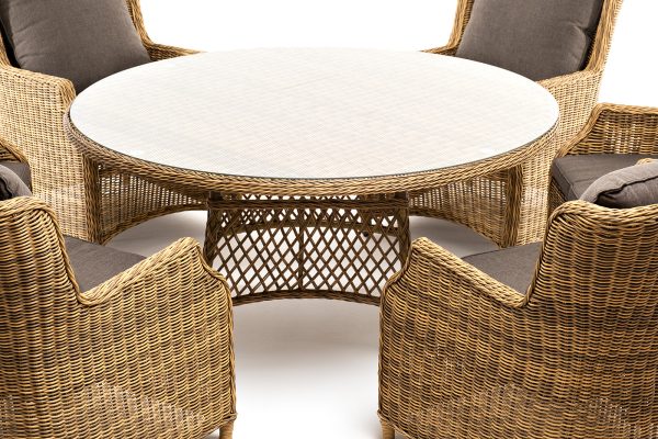 "Эспрессо–150 N" обеденная группа плетеная, цвет соломенный — изображение 4