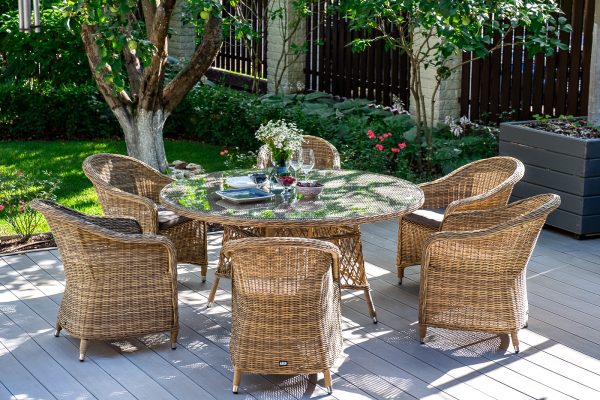 "Эспрессо–150 R" обеденная группа плетеная, цвет соломенный — изображение 3