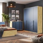 Спальня «Тиана» КМК 0967, дуб наварра/синий матовый — изображение 3