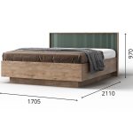 Кровать «Герта» КМК 0979.8 160x200см, дуб канзас/зеленый матовый — изображение 3