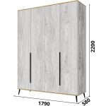 Шкаф «Саванна» 4Д КМК 0973.14, бетон пайн светлый — изображение 3