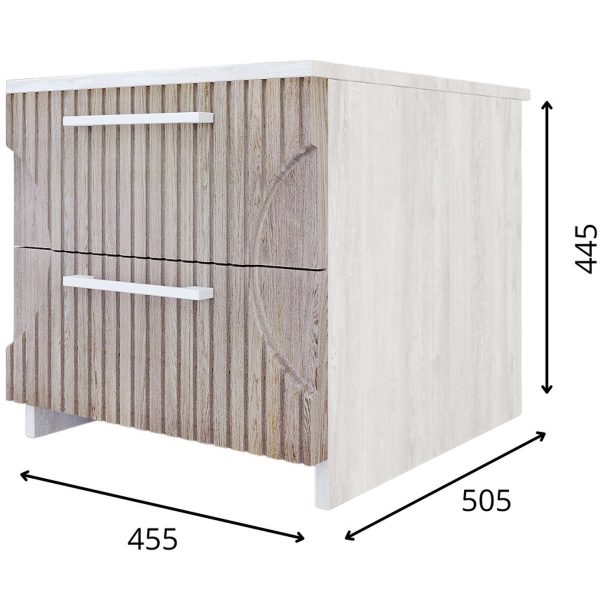 Тумба «Монтале» 2Я КМК 0966.19, бетон пайн светлый/астана — изображение 3