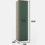 Шкаф «Монреаль» 2Д КМК 0986.1, дуб канзас/зеленый матовый — изображение 3