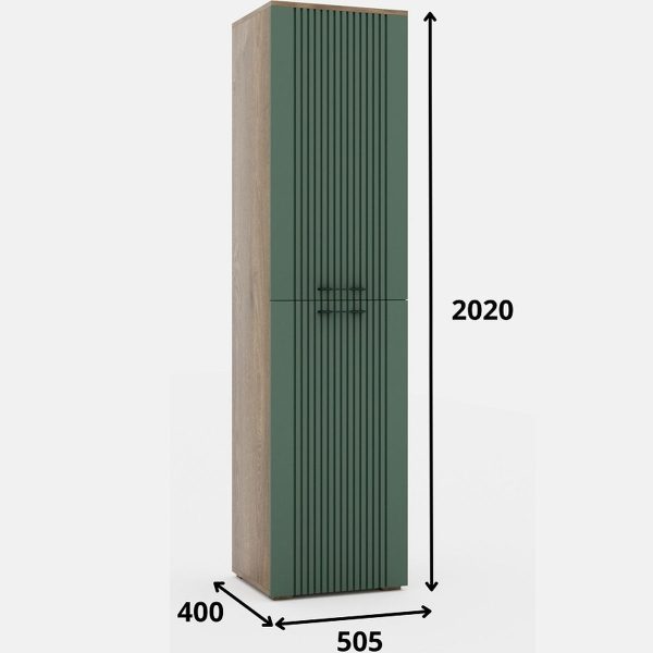 Шкаф «Монреаль» 2Д КМК 0986.1, дуб канзас/зеленый матовый — изображение 3