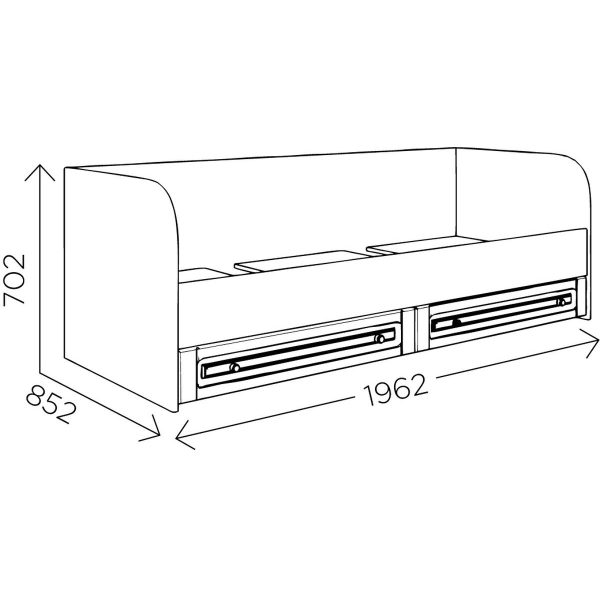 Boguslava-M1-KROVAT_TAKHTA-skhema Кровать-тахта «Богуслава» М1, дуб баррик/крем брюле — изображение 3