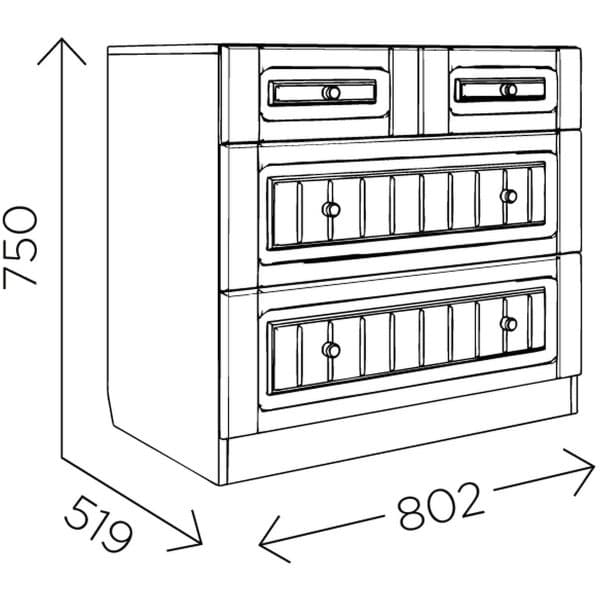 Комод «Богуслава» М7, дуб баррик/крем брюле — изображение 3