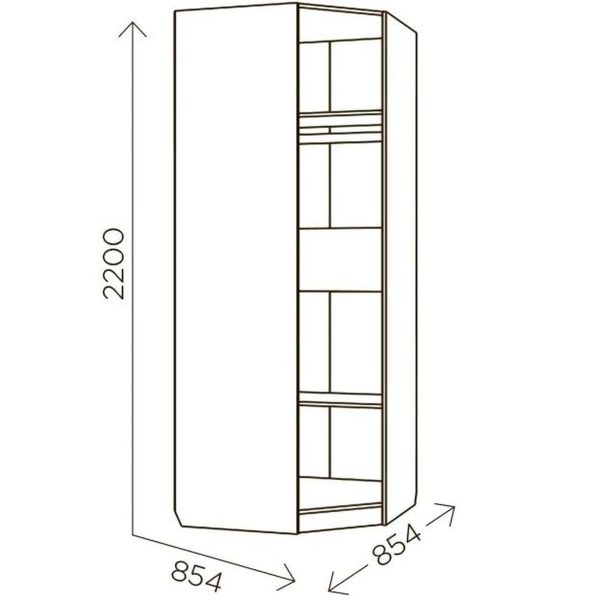 Шкаф «Илия» М3, Дуб ирландский/Амаретти/Белый — изображение 3
