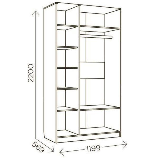 Шкаф «Илия» М8 3д, Дуб ирландский/Амаретти/Белый — изображение 3