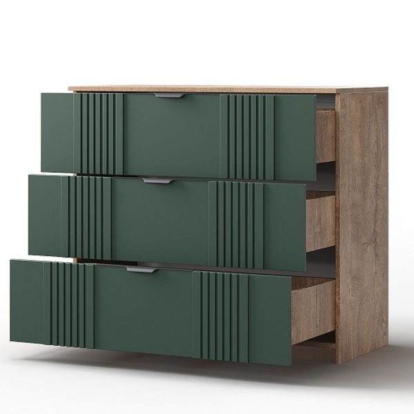Комод «Герта» 3я КМК 0979.17, дуб канзас/зеленый матовый — изображение 3