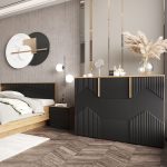 Спальня «Оливия» КМК 0971, дуб наварра/шагрень черная — изображение 3