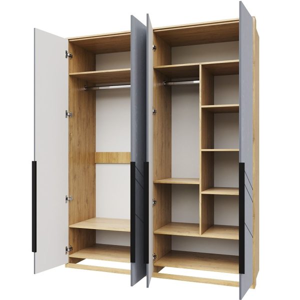 Шкаф «Тиана» 4Д КМК 0967.1, дуб наварра/графит — изображение 3