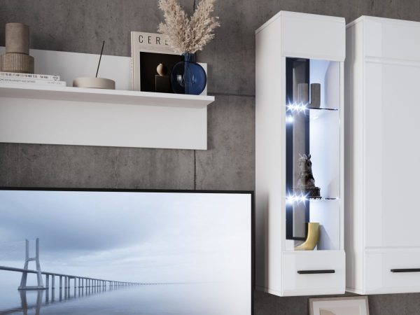 Stenka-Kay_2 Стенка «Кай» с подсветкой, Белый/белый глянец — изображение 3