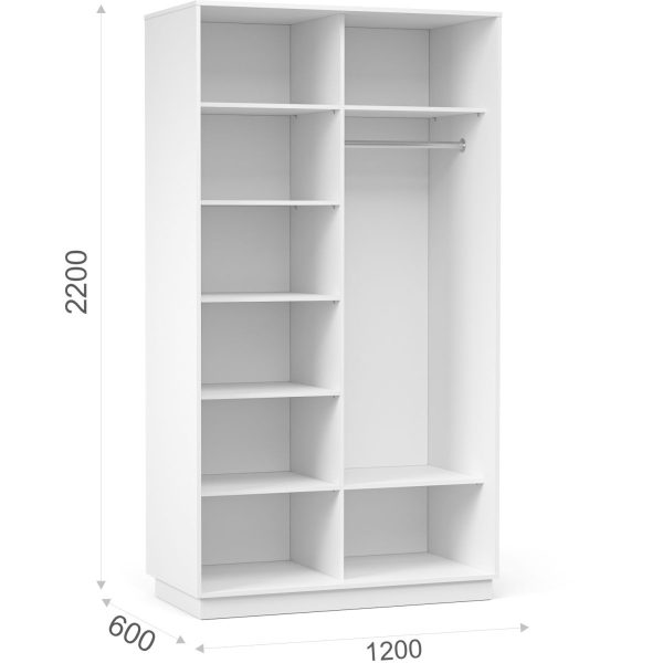 Шкаф-купе Тетрис 120/220 ДД, Белый жемчуг — изображение 3