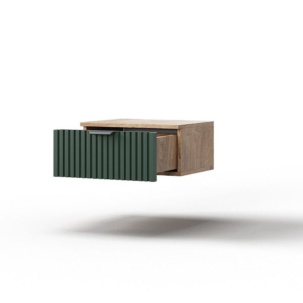 Tumba_1YA_Gerta_KMK_0979.19 Тумба «Герта» 1я КМК 0979.19, дуб канзас/зеленый матовый — изображение 3