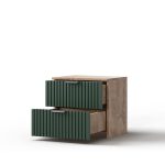 Тумба «Герта» 2я КМК 0979.20, дуб канзас/зеленый матовый — изображение 3