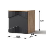 Тумба «Оливия» ПР КМК 0971.18, дуб наварра/шагрень черная — изображение 3