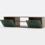 Тумба под ТВ «Монреаль» 2Д КМК 0986.5, дуб канзас/зеленый матовый — изображение 3