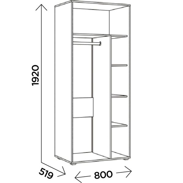 Шкаф «Виллитус» М1 2д, Дуб вотан/Графит — изображение 3