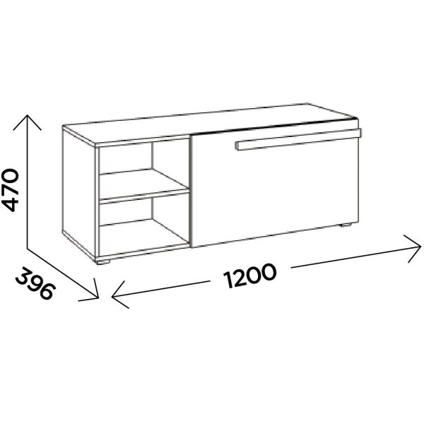 Тумба под ТВ «Виллитус» М4 1200, Дуб вотан/Графит — изображение 3