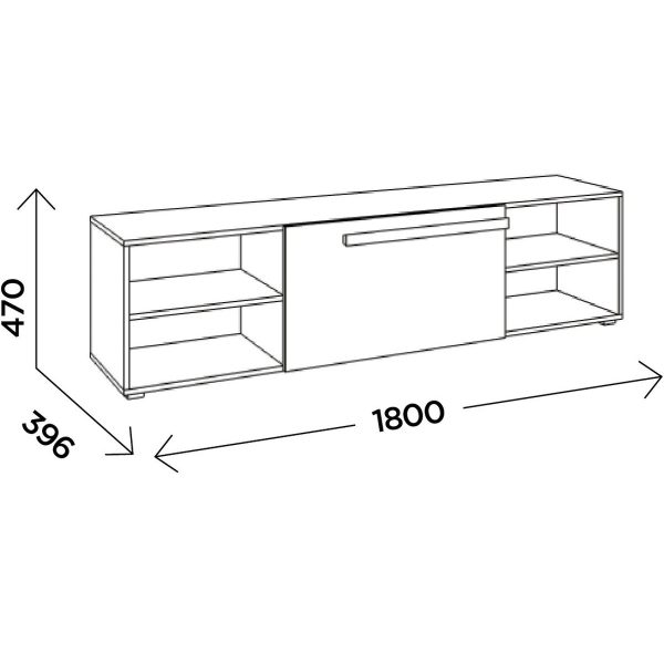 Тумба под ТВ «Виллитус» М5 1800, Дуб вотан/Графит — изображение 3