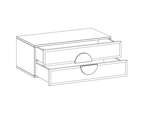 Консоль подвесная с 2-мя ящиками Bionica серый, светло-коричневый — изображение 2