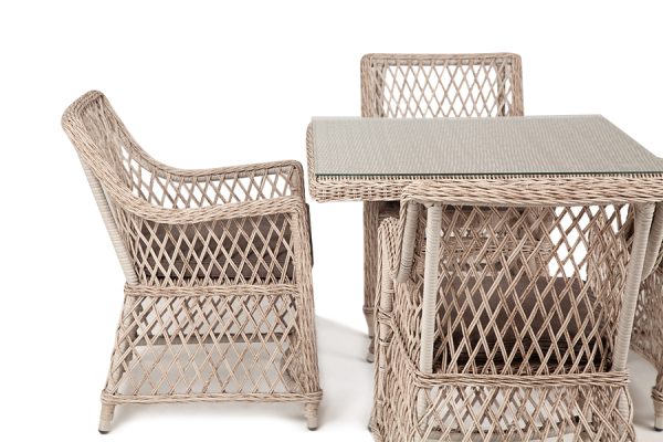 "Айриш" обеденная группа плетеная на 4 персоны, цвет бежевый — изображение 3