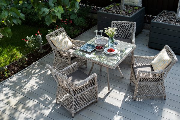 "Айриш" обеденная группа плетеная на 4 персоны, цвет бежевый — изображение 5