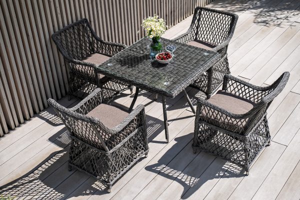 Айриш-обеденная-группа-плетеная-на-4-персоны-цвет-графит-4 "Айриш" обеденная группа плетеная на 4 персоны, цвет графит — изображение 5