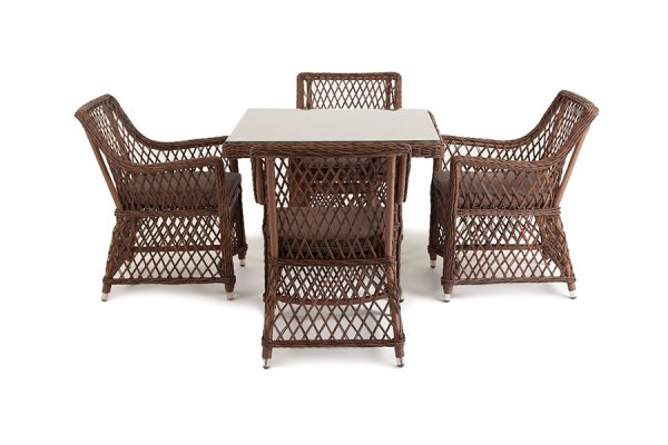 Айриш-обеденная-группа-плетеная-на-4-персоны-цвет-коричневый-1 цвет коричневый
