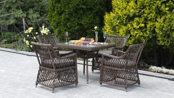 Айриш-обеденная-группа-плетеная-на-4-персоны-цвет-коричневый-3 "Айриш" обеденная группа плетеная на 4 персоны, цвет коричневый — изображение 4