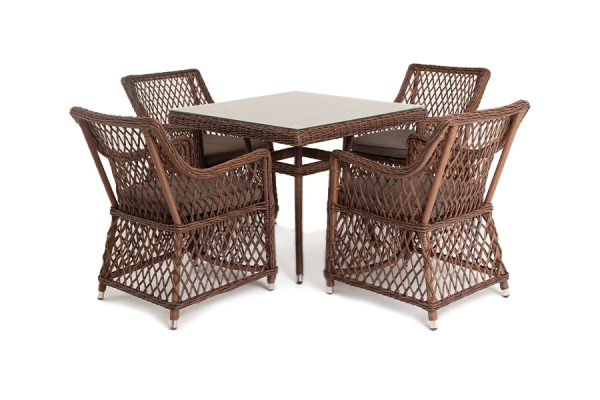 Айриш-обеденная-группа-плетеная-на-4-персоны-цвет-коричневый "Айриш" обеденная группа плетеная на 4 персоны